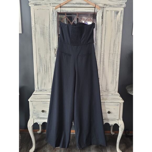 New Anthropologie Pinstripe Tailored Jumpsuit - Size 16 Tall - Picture 8 of 8